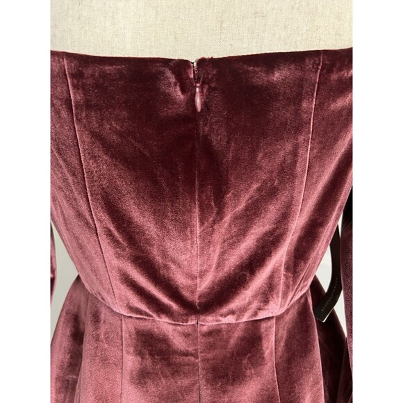 NWT Anthropologie Hutch Long Sleeve Square Neck Velvet Mini Dress Size 2 - Picture 7 of 10